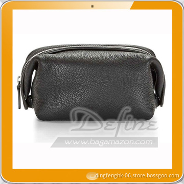 custom logo Lichee Pattern PU toiletry bag with zipper